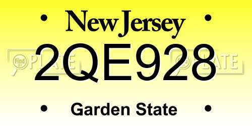 2QE928 New Jersey License Plate