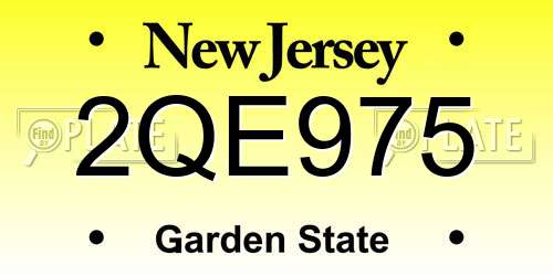 2QE975 New Jersey License Plate