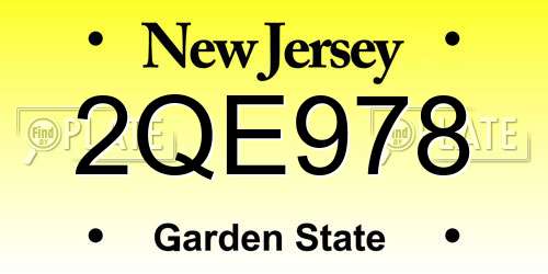 2QE978 New Jersey License Plate