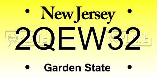 2QEW32 New Jersey License Plate