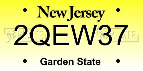 2QEW37 New Jersey License Plate