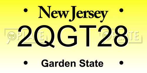 2QGT28 New Jersey License Plate
