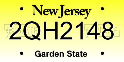 2QH2148 New Jersey License Plate