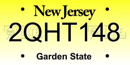 2QHT148 New Jersey License Plate
