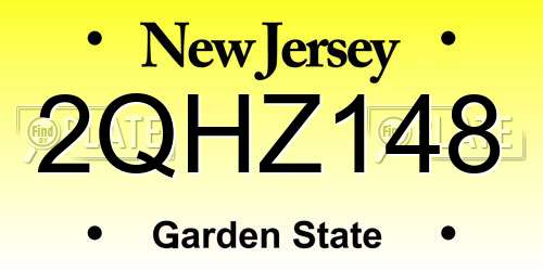 2QHZ148 New Jersey License Plate