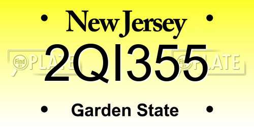 2QI355 New Jersey License Plate