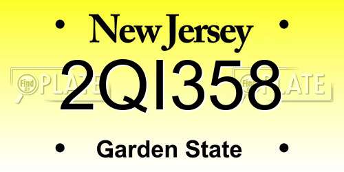 2QI358 New Jersey License Plate