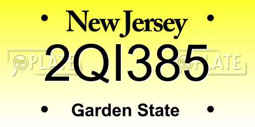 2QI385 New Jersey License Plate