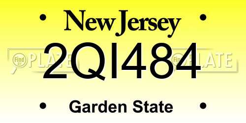 2QI484 New Jersey License Plate