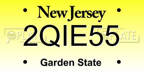 2QIE55 New Jersey License Plate
