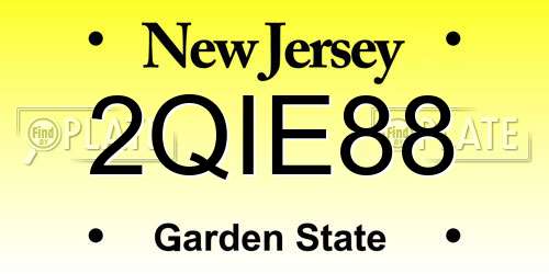 2QIE88 New Jersey License Plate