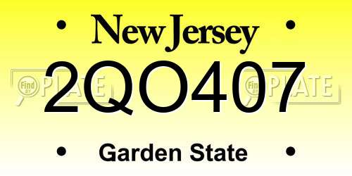 2QO407 New Jersey License Plate