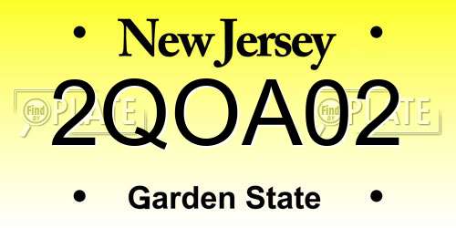 2QOA02 New Jersey License Plate
