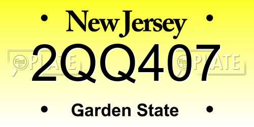 2QQ407 New Jersey License Plate