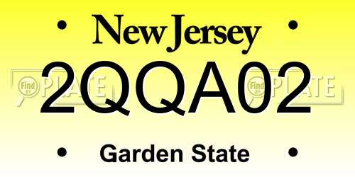 2QQA02 New Jersey License Plate