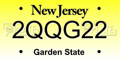 2QQG22 New Jersey License Plate