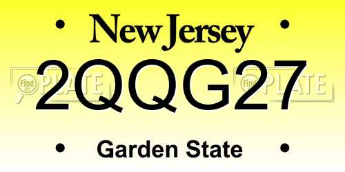 2QQG27 New Jersey License Plate