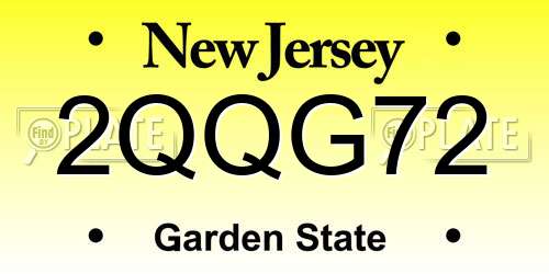 2QQG72 New Jersey License Plate