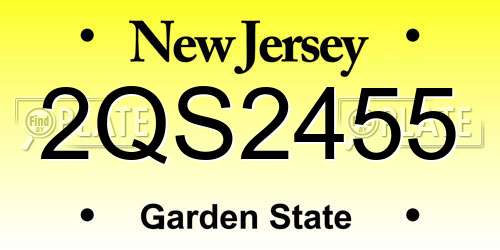 2QS2455 New Jersey License Plate