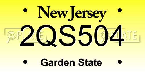 2QS504 New Jersey License Plate