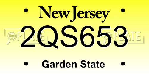 2QS653 New Jersey License Plate