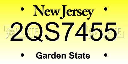 2QS7455 New Jersey License Plate