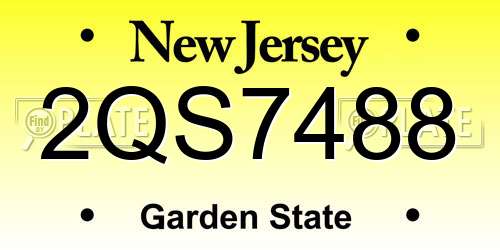 2QS7488 New Jersey License Plate