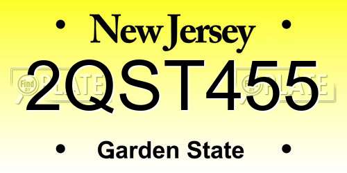 2QST455 New Jersey License Plate