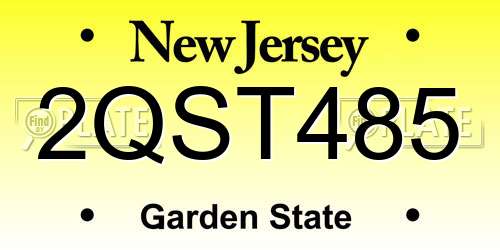 2QST485 New Jersey License Plate