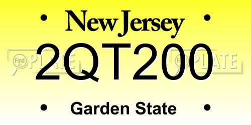 2QT200 New Jersey License Plate