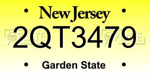 2QT3479 New Jersey License Plate