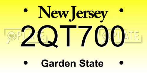 2QT700 New Jersey License Plate