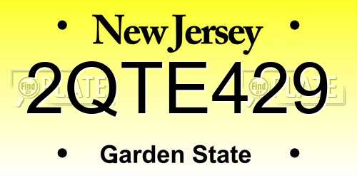 2QTE429 New Jersey License Plate