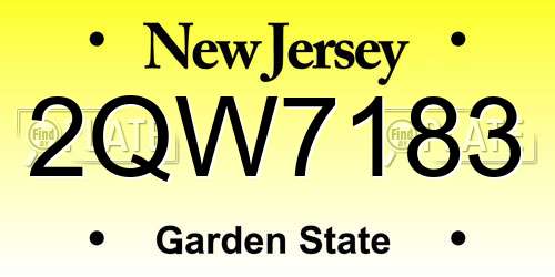 2QW7183 New Jersey License Plate