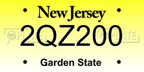 2QZ200 New Jersey License Plate