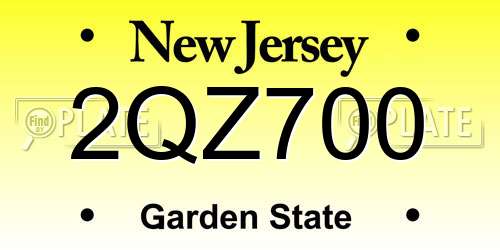 2QZ700 New Jersey License Plate