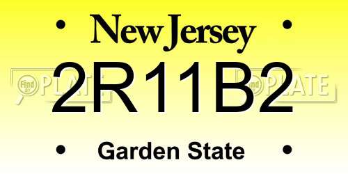 2R11B2 New Jersey License Plate