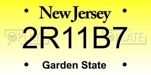 2R11B7 New Jersey License Plate