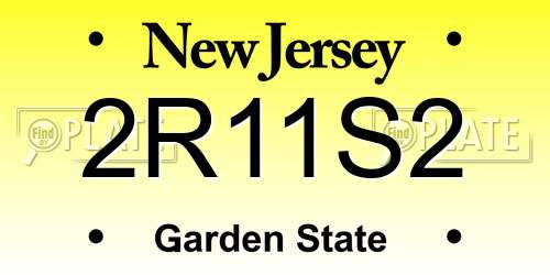 2R11S2 New Jersey License Plate