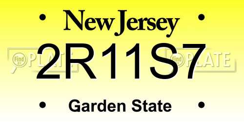 2R11S7 New Jersey License Plate