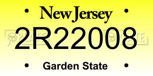 2R22008 New Jersey License Plate