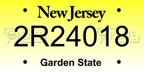 2R24018 New Jersey License Plate