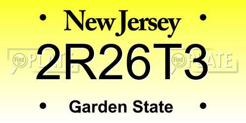 2R26T3 New Jersey License Plate