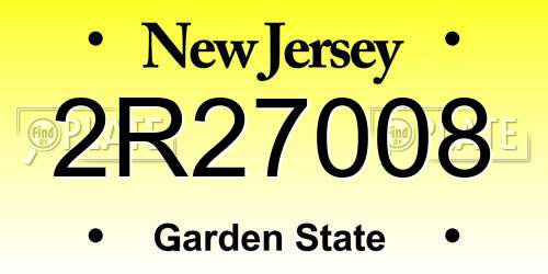 2R27008 New Jersey License Plate