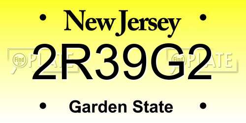 2R39G2 New Jersey License Plate