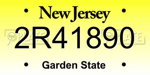 2R41890 New Jersey License Plate