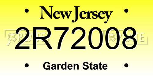 2R72008 New Jersey License Plate