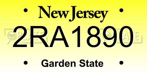 2RA1890 New Jersey License Plate
