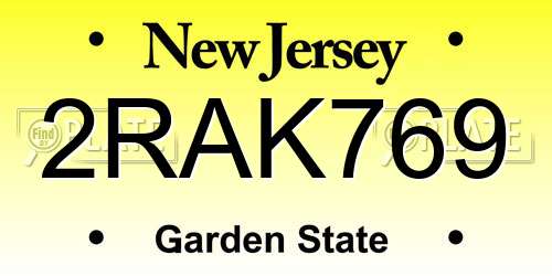 2RAK769 New Jersey License Plate