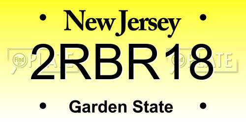 2RBR18 New Jersey License Plate